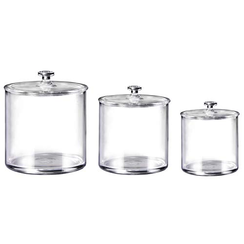 3 Pack Premium Quality Acrylic Qtip Holder