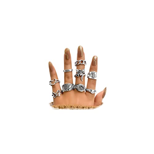 Vintage Silver Knuckle Rings Set for Women