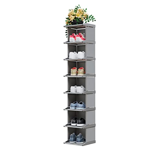 8 Tiers DIY Narrow Stackable Free Standing Shoe Rack