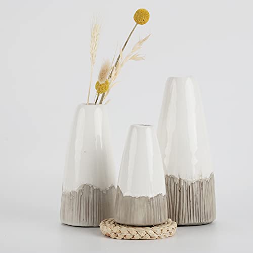 Modern Farmhouse Vase Set of 3 Mantle Decoration