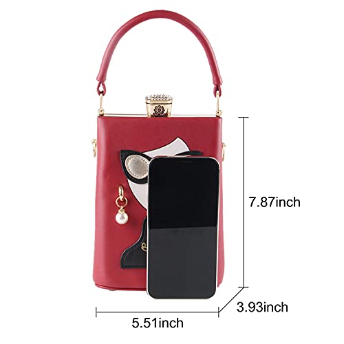 Novelty Lady Face Shoulder Bags Funky PU Leather Top Handle Satchel Handbags Clutch Purse for Women