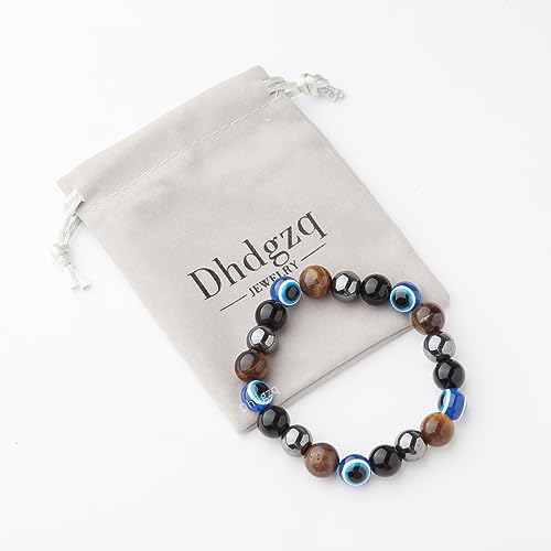 Blue Evil Eye Bracelets,Evil Eye Lucky Bracelet for Protection Blessing,Black Bead Protection Jewelry