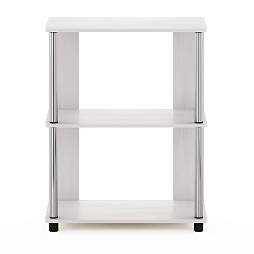 3-Tier Bookcase/Bookshelf/Display Rack w/ Stainless Steel Tubes