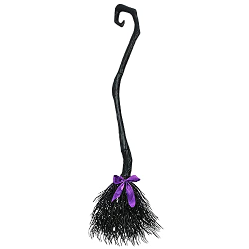 54.5'' Witch Broom w/ Ribbons for Kids Halloween Wicked Witches Broomstick