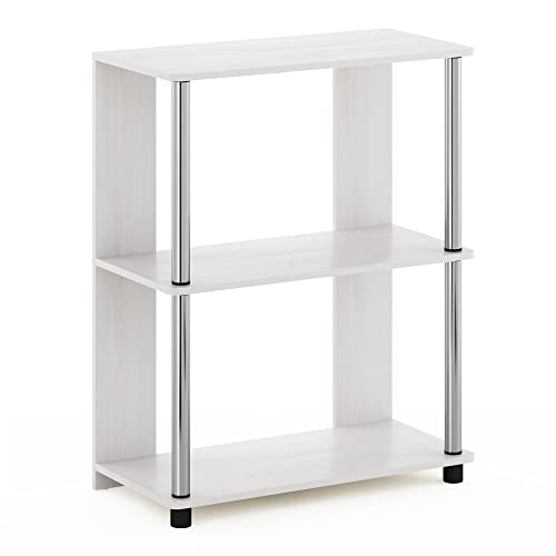 3-Tier Bookcase/Bookshelf/Display Rack w/ Stainless Steel Tubes