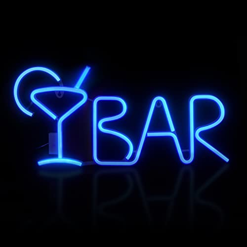 Bar Neon Signs w/ 8 Kind LED Lighting Modes & Remote Control, USB/AA Battery-Powered