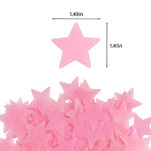 100 Pcs Glow in The Dark Luminous Stars Fluorescent Noctilucent Plastic Wall Stickers