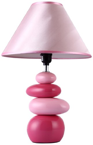 Shades of Pink Ceramic Stone Table Lamp