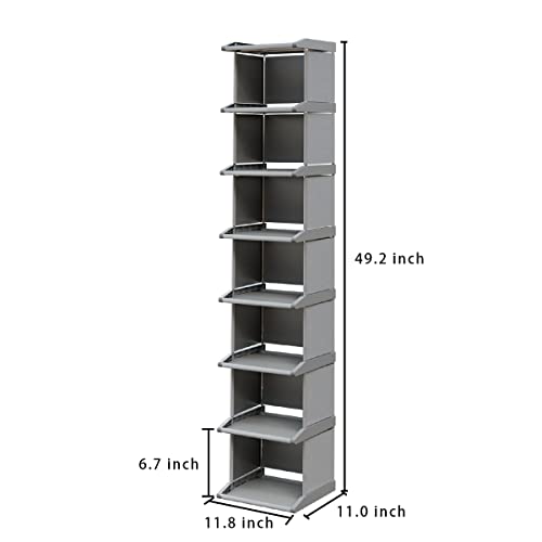 8 Tiers DIY Narrow Stackable Free Standing Shoe Rack