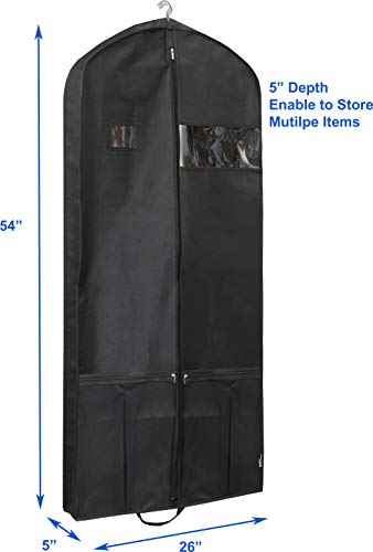 Heavy Duty Garment Bag w/Pocket for Dresses, Coats