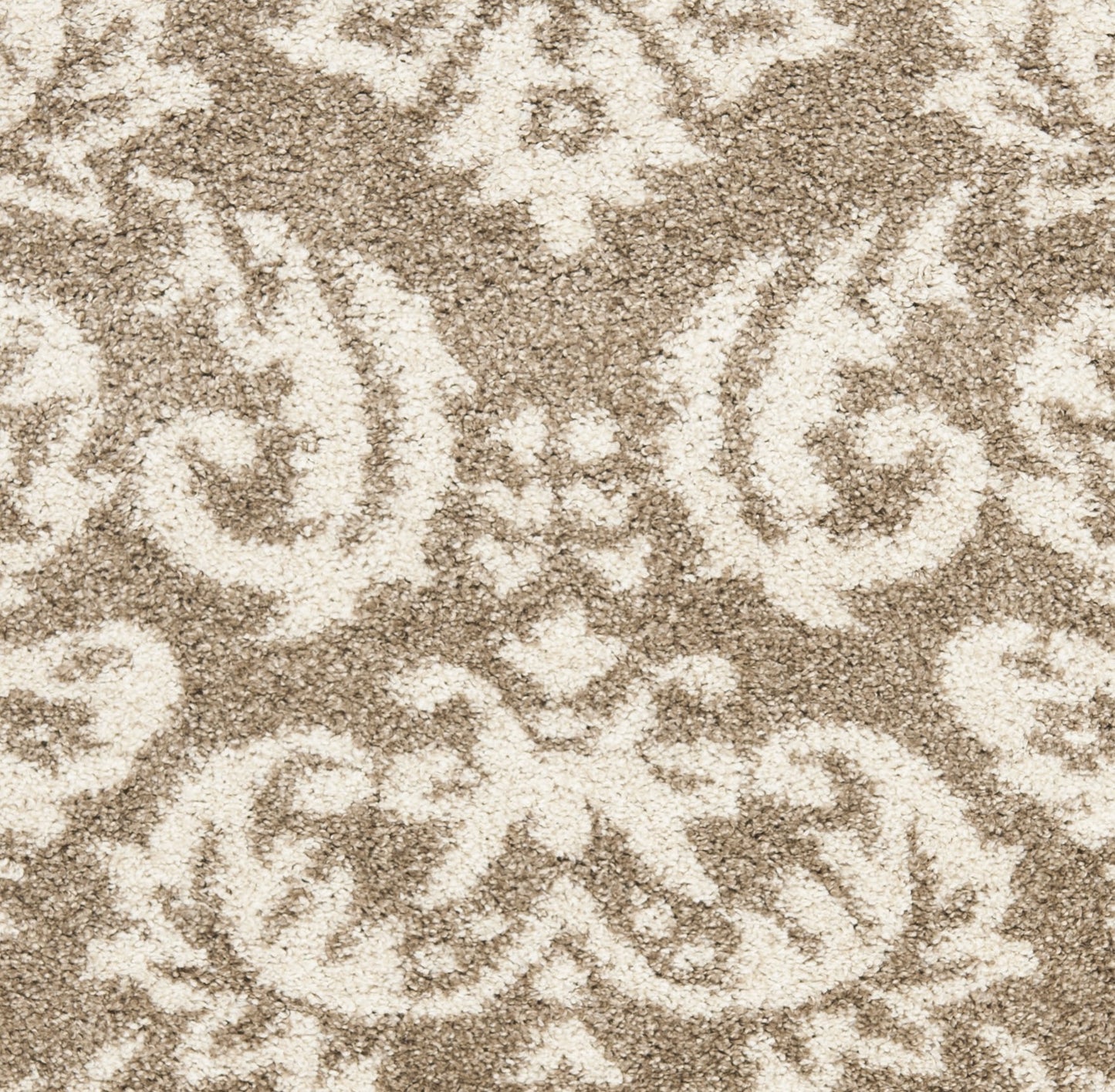 Florida Desmond Damask Plush Shag Area Rug, Beige/Cream, 3'3" x 5'3"