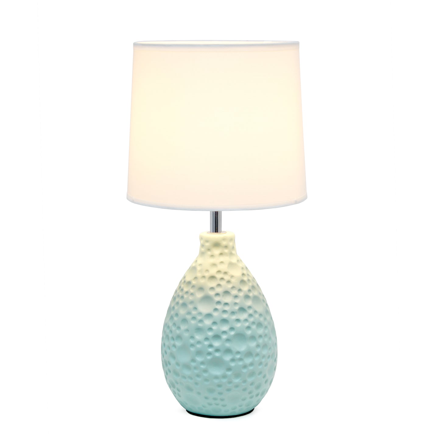 Textured Stucco Ceramic Oval Table Lamp