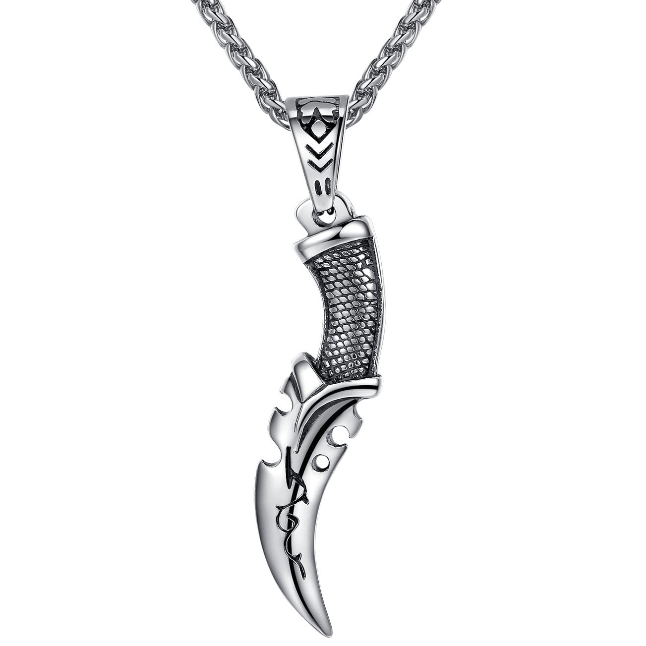 Men's Stainless Steel Tribal Pendant Necklace