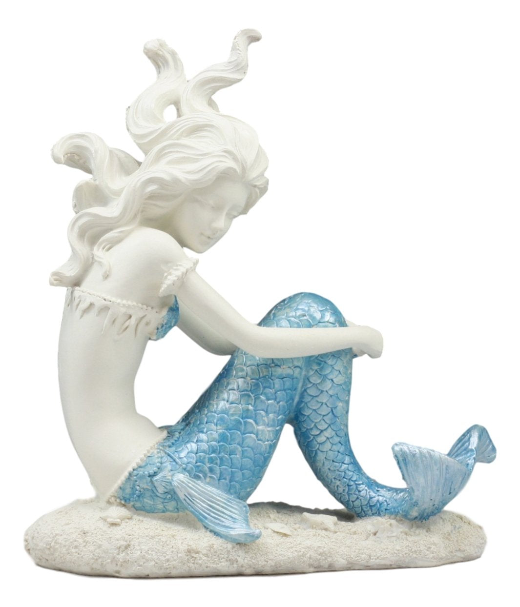 Beautiful Atlantis Goddess Princess Mermaid Sitting Figurine