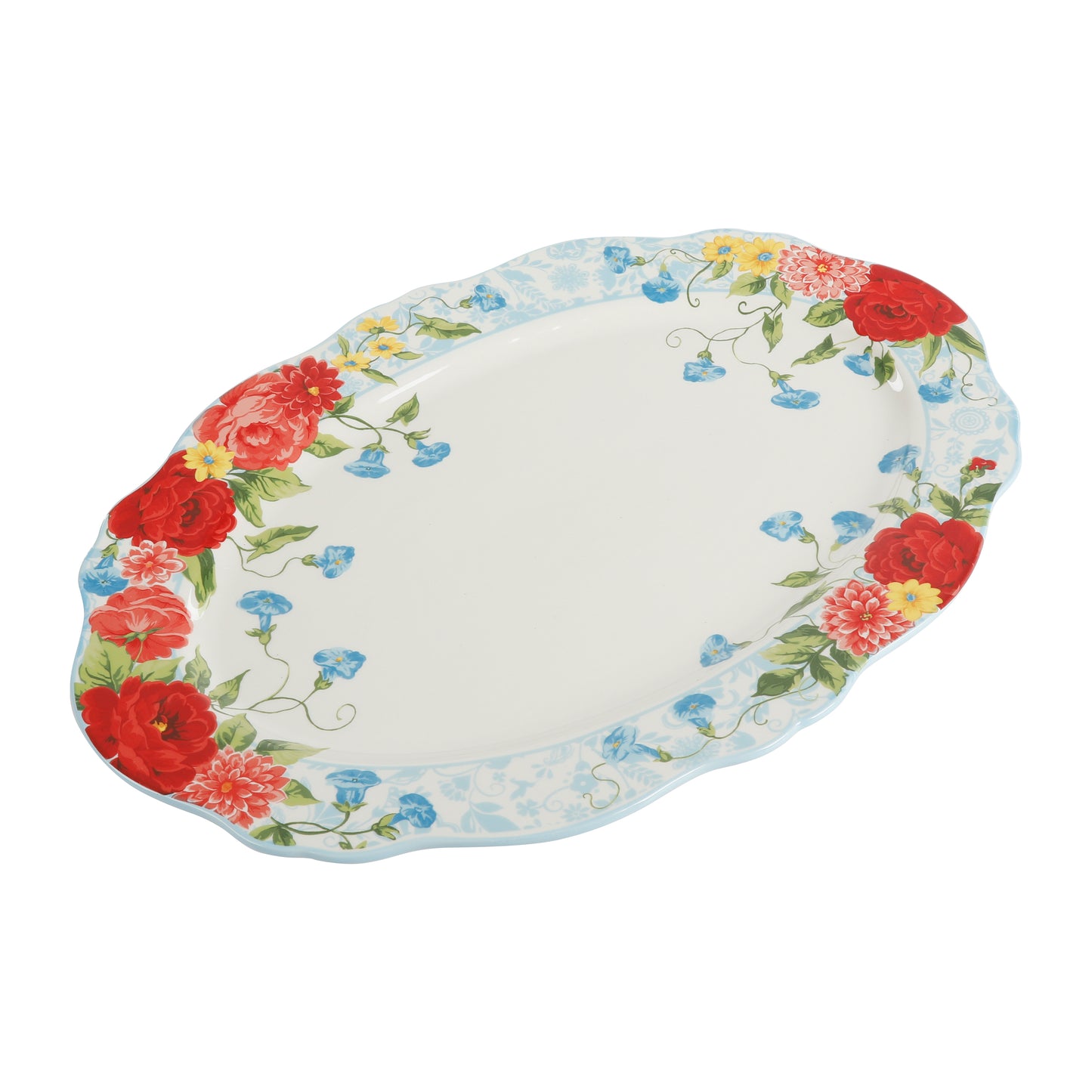 Rose 21-Inch Oval Serving Platter