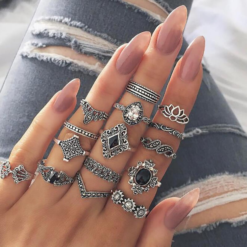 15 Pcs Vintage Knuckle Ring Set for Women