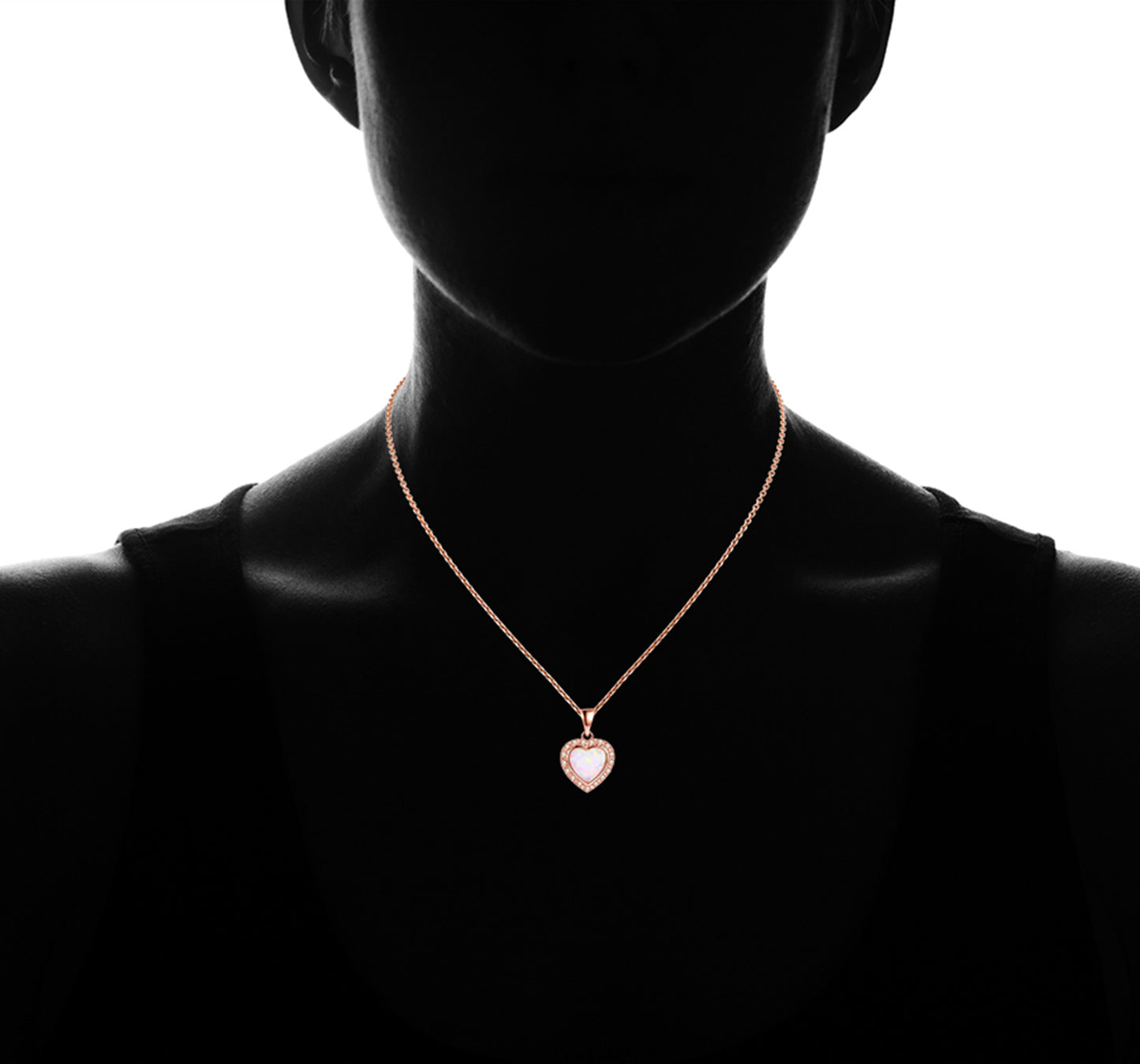 Heart Necklace for Women in 18k Rose Gold Overlay