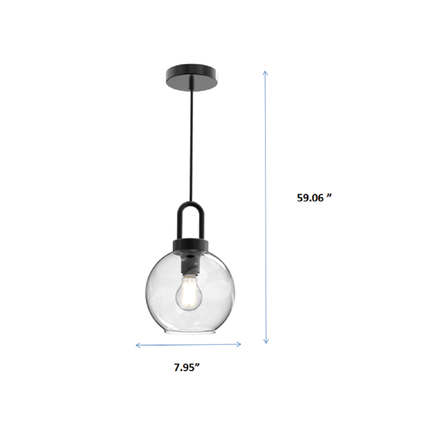 Globe Pendant Light, Matte Black Finish