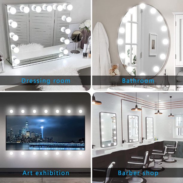 LED Vanity Mirror Lights, 17.7ft Hollywood Make Up w/ 14 Dimmable USB  Led Bulbs