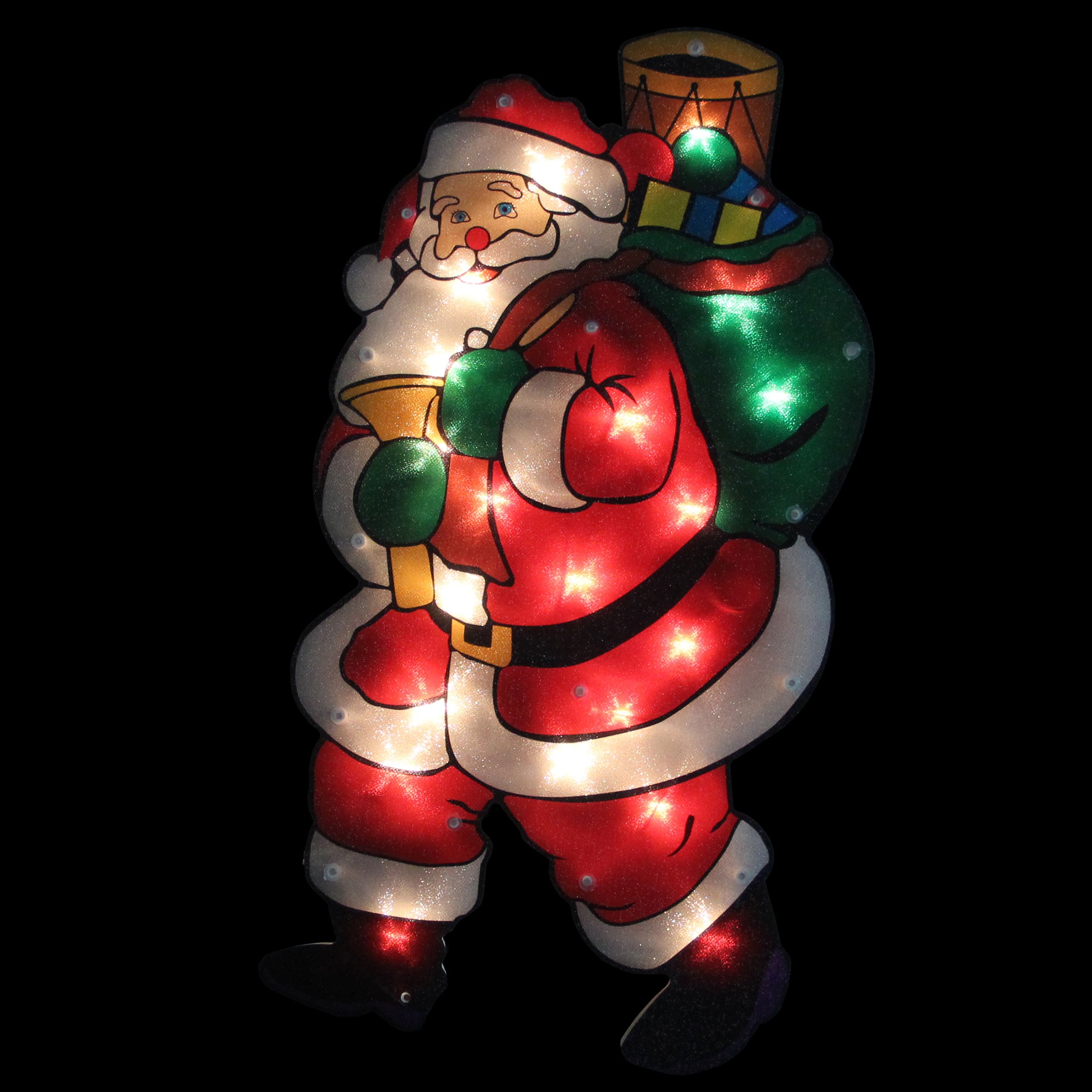 17.75" Lighted Santa Claus Christmas Window Silhouette