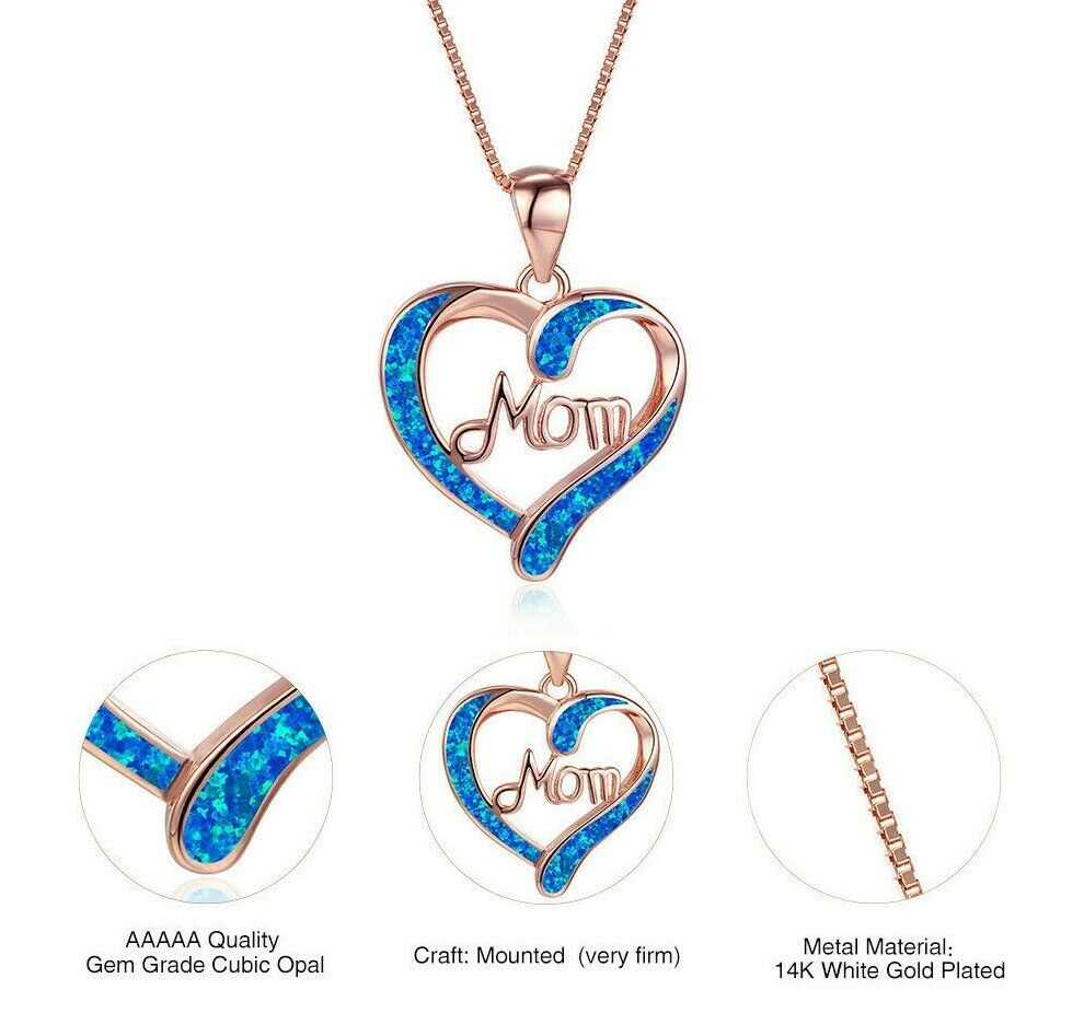 Mother's Day Gift "Mom" Heart Pendent Necklace