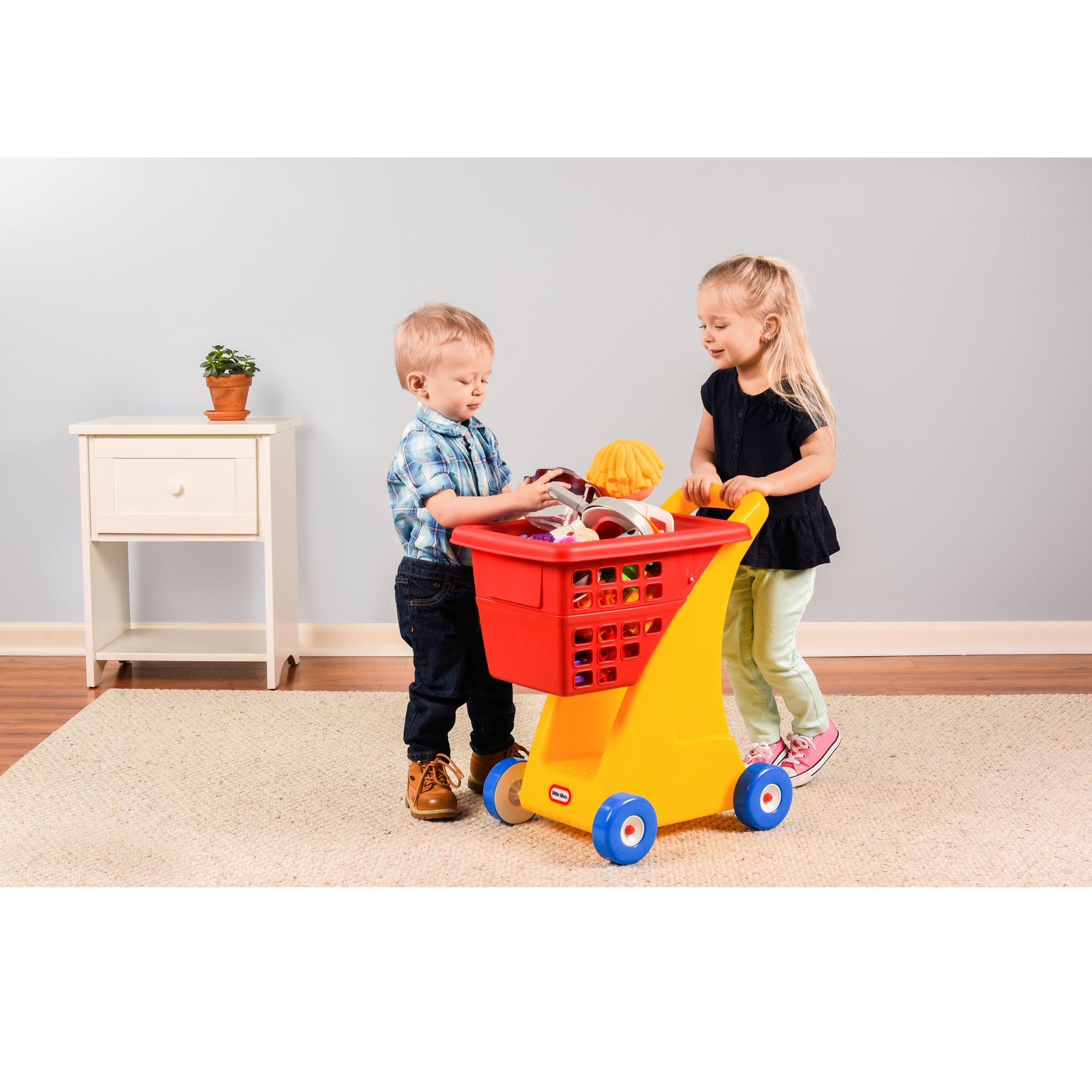 Toy Shopping Cart w/ Folding Seat