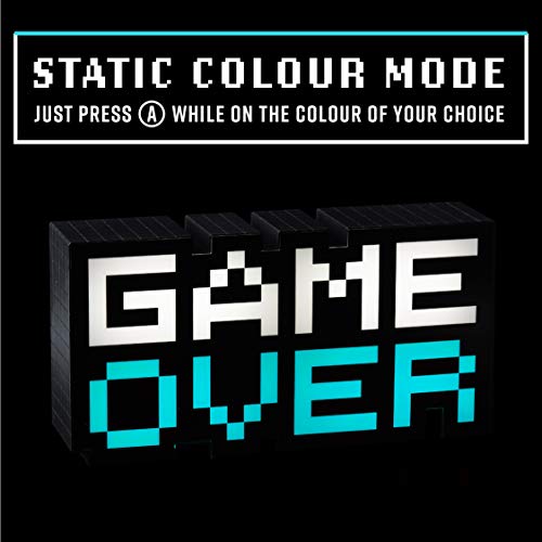 Game Over 8-Bit Pixel NIght Light, Color Changing & Sound Reactive