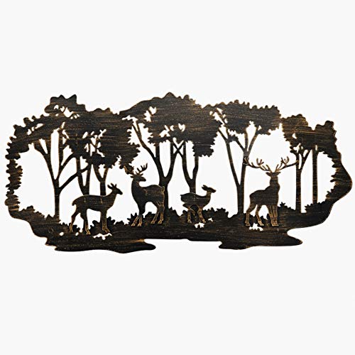 Metal Wall Art-Deer in the Forest 21 x 10 Inch