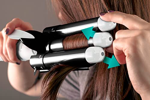 Three Barrel Curling Iron Wand w/ LCD Temperature Display