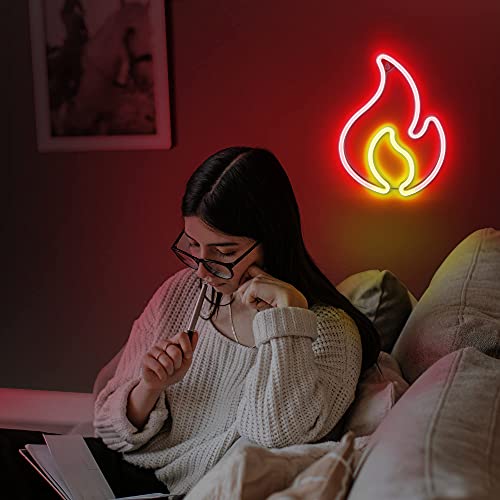 Flame Neon Sign, USB Powered Red Flame w/ On/Off Switch