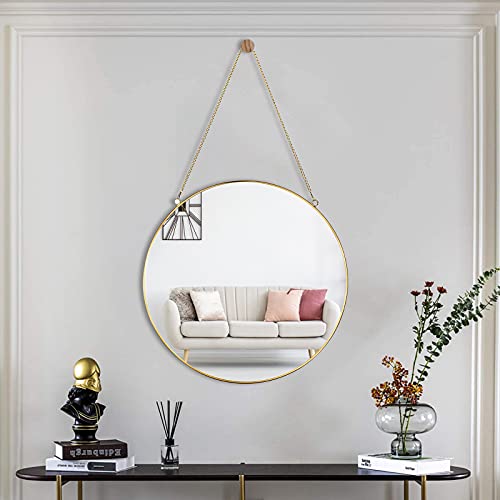 Set of 2 Brass Frame Wall Mirror Decoration