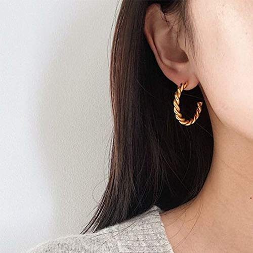 6 Pairs Gold Chunky Hoop Earrings Set for Women Hypoallergenic