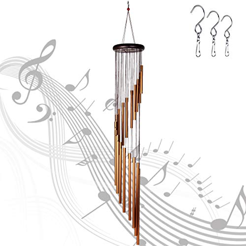 Large Wind Chimes 36" w/ 18 Aluminum Alloy Tubes & 3 S Hooks