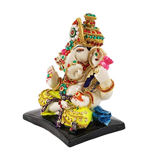 Lord Ganesha Statue Ganesh Idol for Home Décor Temple Table Decoration House Warming Gifting  (16 cm X 14 cm)