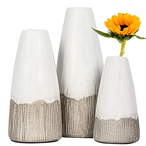 Modern Farmhouse Vase Set of 3 Mantle Decoration