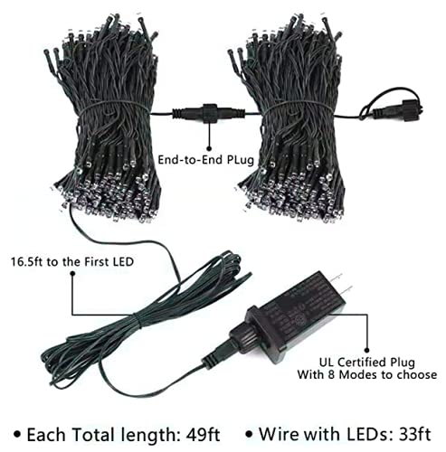 2-Pack 66FT 200 LED Christmas Lights