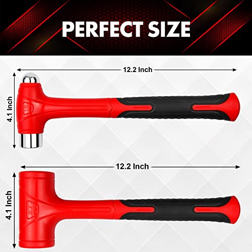 Dead Blow Hammer Set, 2 Piece/16oz(1LB)  Pein Hammer, 27oz(1.5LB), Red a& Black, Shockproof Design