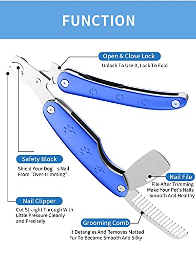 Dog Nail Clippers & Trimmer w/ Quick Safety Guard to Avoid Over-Cutting Toenail