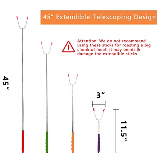Marshmallow Roasting Sticks  Extend 45" -Smores Sticks for Fire Pit