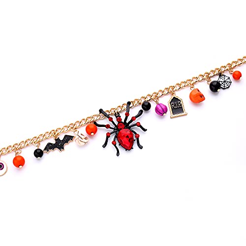 Halloween Spider Pendant Necklace Skull Bat Charms Necklace Party Ghost Chain Choker Necklaces