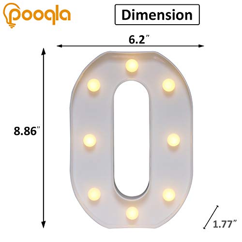 Decorative Led Light Up Numbers -White Plastic Marquee Numbers Battery Operated