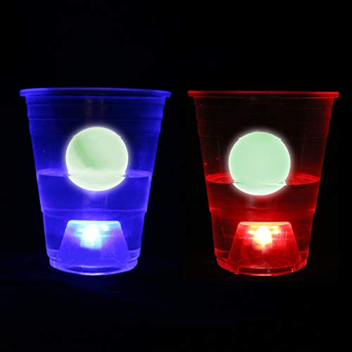 LED Glow-in-The-Dark Beer Pong Party Cup Set, Beer Pong Cups and Balls 22 Set