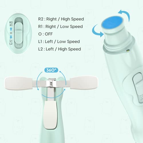 Electric Baby Nail Filer & Baby Nail Clippers w/ Light Set