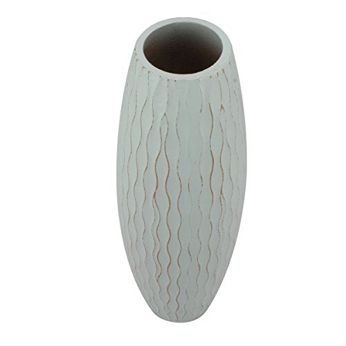 Beach Nostalgia Weathered Pale Ocean Wood Vase, Light Blue