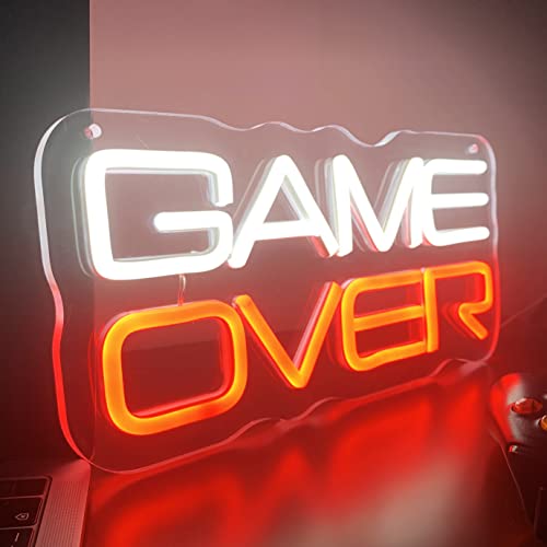 Game Over Neon Lights Signs for Game Wall Decroation