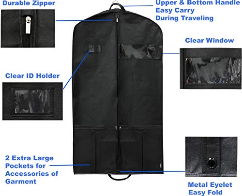 Heavy Duty Garment Bag w/Pocket for Dresses, Coats