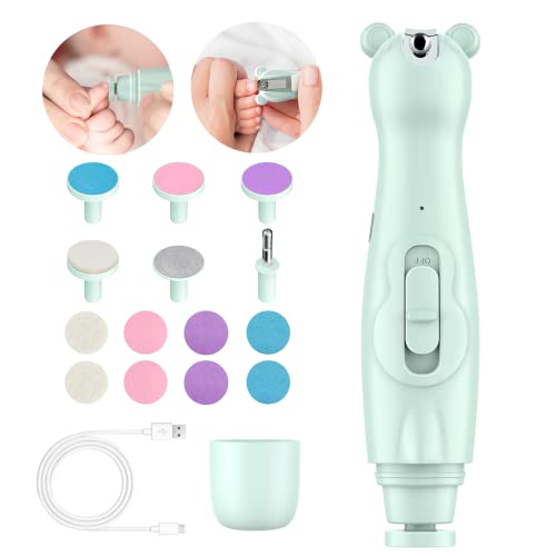 Electric Baby Nail Filer & Baby Nail Clippers w/ Light Set