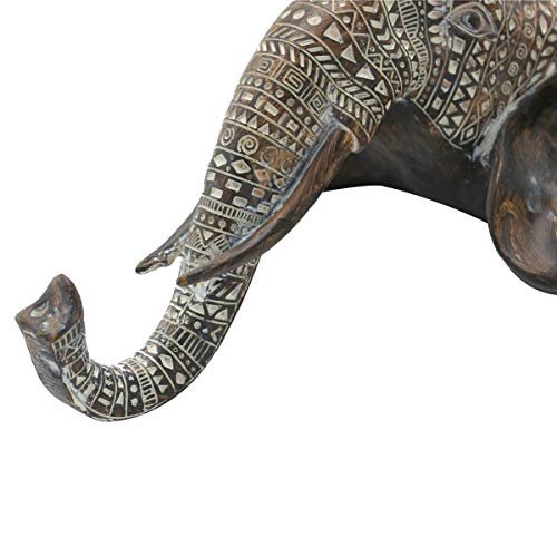 11" Carved African Elephant Wall Bust Sculpture