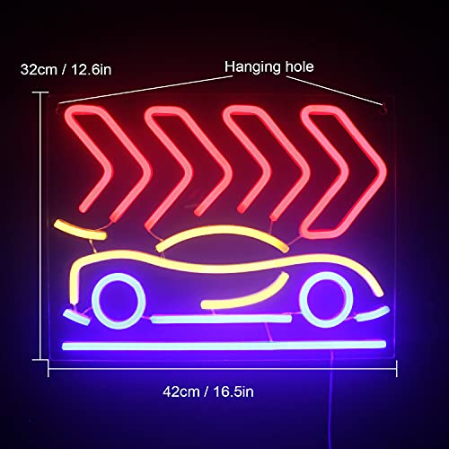 Car Led Neon Sign Acrylic Modern Wall Decoration 17’’x13’’ w/ USB Switch