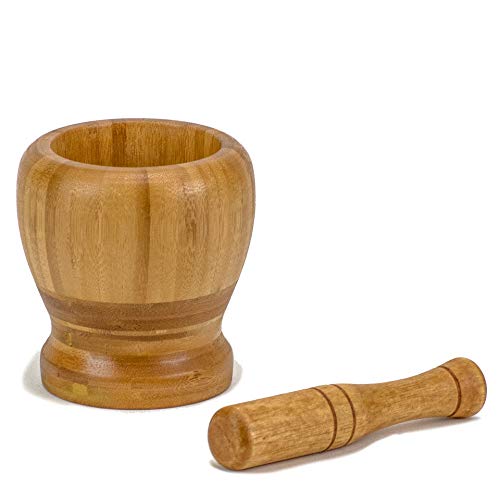 4 inch Bamboo Wooden Mortar and Pestle Set